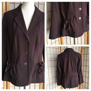 j.Jill Brown Stretch Career Blazer SZ 12